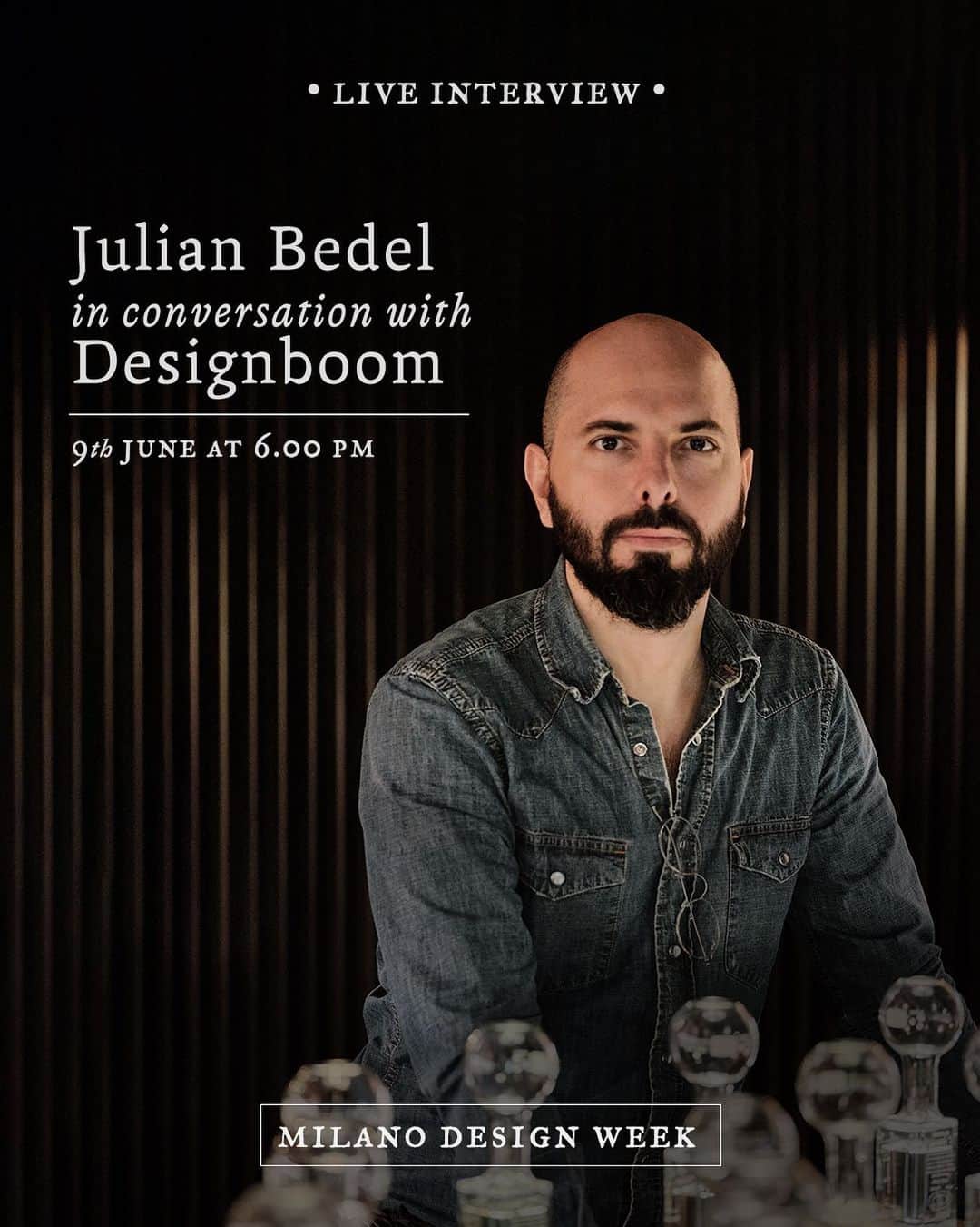 Fueguia 1833のインスタグラム：「Today founder Julian Bedel will be guest at #DAAilybar to talk with @birgitlohmann - Editor-in-Chief of @designboom - about Fueguia 1833 unique approach to scents creation.  Follow the Live Talk this afternoon at 6.00 PM.  #Fueguia1833 #JulianBedel #MilanoDesignWeek」