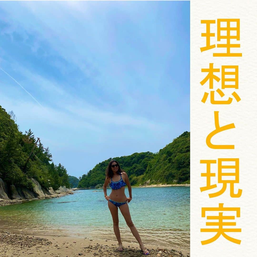 エマ中岡優姫のインスタグラム：「子連れキャンプって テントをデコったりしても 写真撮ろうと思っとっても フォルダー見返すと 子供たちしか撮ってない🤣 ってことばかりだけど 今日は撮るぞ！ と思って撮影しても こうなるよね🤣❤️w それがまたおもしろいんだけどね🤣 #子連れキャンプ  #島根  #キャンプ  #海  #水着  #男の子ママ  #広島  #理想と現実」