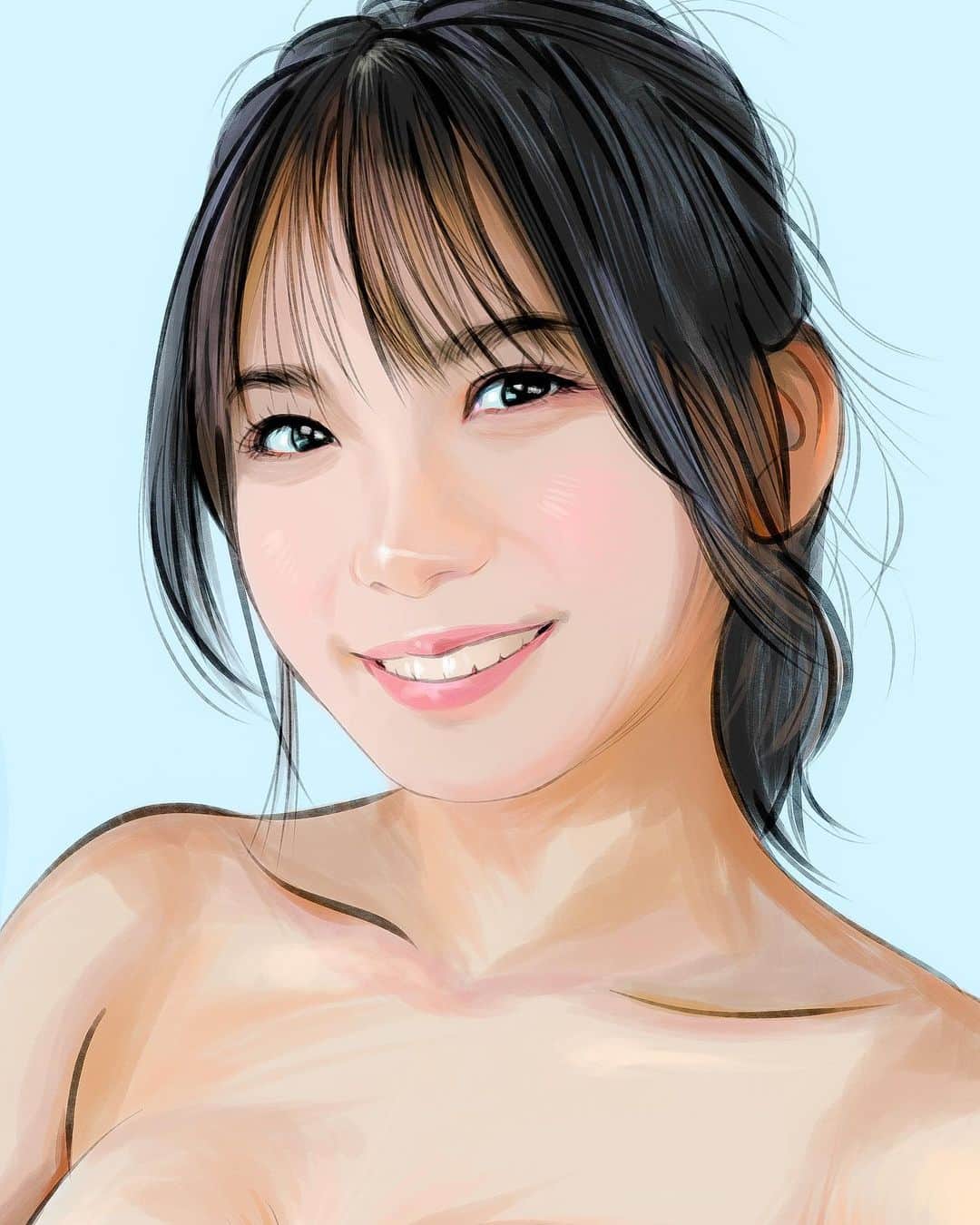 てらりんさんのインスタグラム写真 - (てらりんInstagram)「『朝日ななみさん(@asahi_nanami )』  #イラスト #イラストレーション #モデル #グラビアアイドル #朝日ななみ #illustration #portrait #art #drawing #bikinimodel #actress #nanamiasahi」6月10日 22時24分 - terarin08