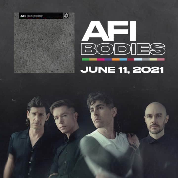 AFIのインスタグラム：「One year ago, our eleventh studio album Bodies became yours. We are eternally grateful to share this journey with all of you. Share your memories throughout the weekend with #AFIBODIES for a chance to be featured.  📷 in order of appearance:  @tokri_  @peteg  @_square_kid_makiuu_  @panicinpolkadots  @marilynmugbeat  @kerstie_ @mhrichards_  @kvictoriart  @esie_doodles  @briecreative  @cachogoru  @derek.afi  @cryptkittydesigns」