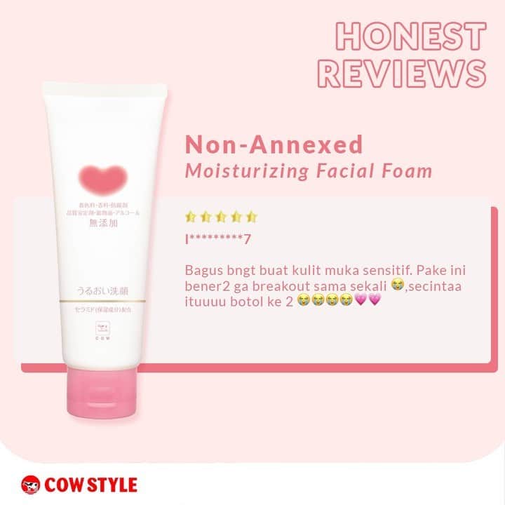 COWSTYLEIDのインスタグラム：「Yaaayy serius deh minCow happy banget tiap dengar kalian cocok dengan produk-produk Cow Style 🤩  Terima kasih banyak buat kamu yang selalu setia, semoga produk kami selalu bermanfaat ya untuk kamu 💕🥰  Buat yang belum coba, saatnya buktiin sendiri yaa 😉  #cowstyleindonesia #cowstylebeauty #nonannexed #sensitiveskincare #facialfoam」