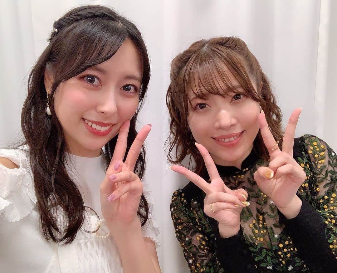 近藤玲奈のインスタグラム：「犬吠埼姉妹のお姉ちゃん  犬吠埼風役の内山夕実さんと💛  #満開祭り #yuyuyu」