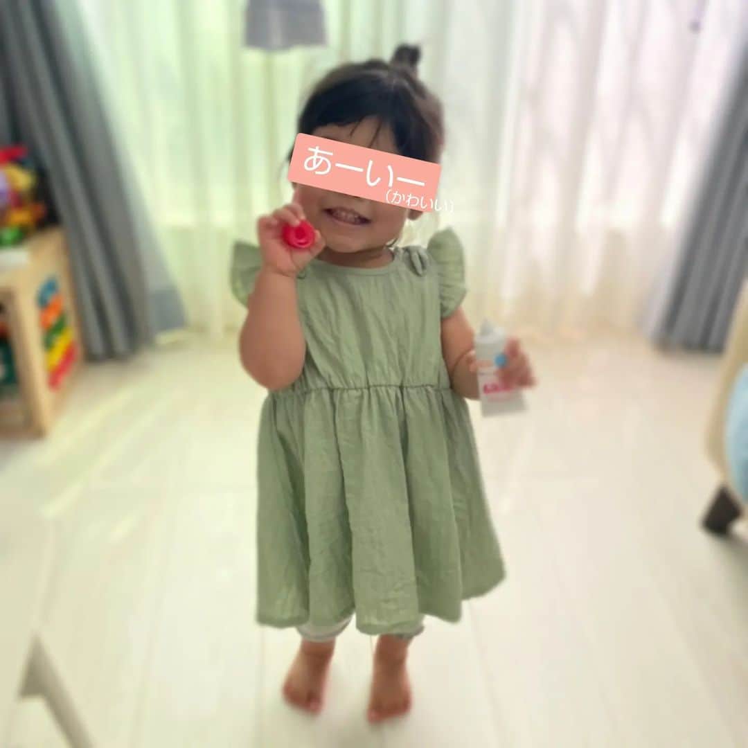 のインスタグラム：「しまむらで見つけた娘のワンピ♡ 可愛すぎるー♡  #しまむら #ハマりそう #ちゃんちゃんちゃん #愛してる」