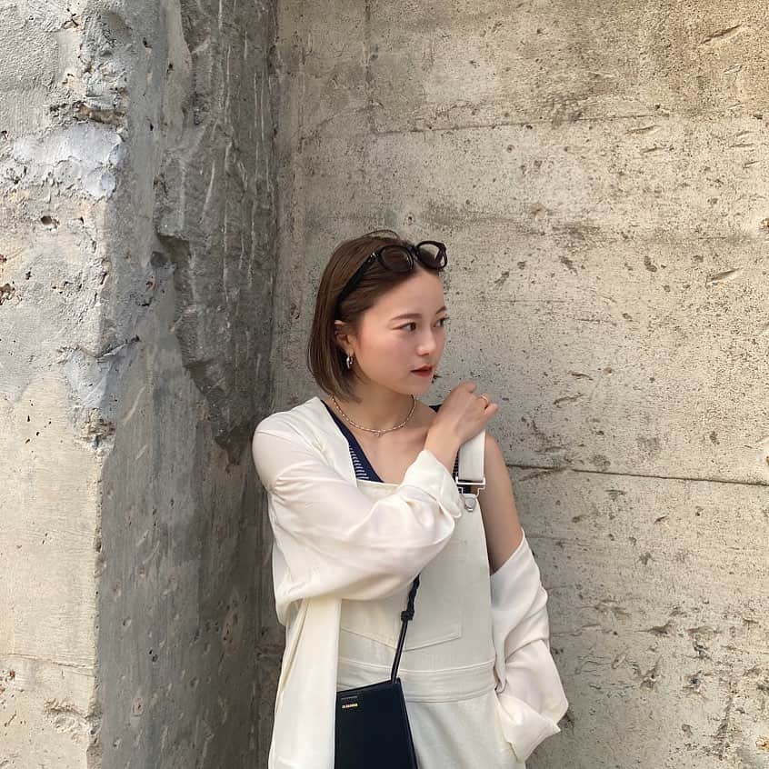 田中日菜のインスタグラム：「. 🤍🖤 最近ずっとこのメガネカチューシャスタイル🥺(笑) . . . #ootd#hina服#reurie#ボブ」
