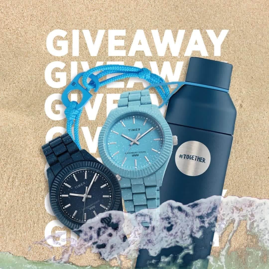 のインスタグラム：「From waste to wrist. 🌊♻️⏱⁣⁠ ⁣⁣⁠ We're giving away a special Waterbury Ocean watch bundle to one lucky winner (a $280+ total value), including a set of 2 Waterbury Ocean watches, a reusable TOGETHERBOTTLE and Goal 14 TOGETHERBANDs—all packaged sustainably.⁣⁠ ⁣⁣⁠ To enter:⁣⁣⁠ ♻️ Like this post⁣⁠ ♻️ Tag a friend in the comments⁣⁠ ♻️ Make sure you're both following Timex⁣⁠ ♻️ Share this post to Stories for bonus points⁣⁠ ⁣⁣⁠ 𝘈𝘭𝘭 𝘦𝘯𝘵𝘳𝘪𝘦𝘴 𝘢𝘳𝘦 𝘴𝘶𝘣𝘫𝘦𝘤𝘵 𝘵𝘰 𝘚𝘱𝘰𝘯𝘴𝘰𝘳’𝘴 𝘛𝘦𝘳𝘮𝘴 𝘢𝘯𝘥 𝘊𝘰𝘯𝘥𝘪𝘵𝘪𝘰𝘯𝘴, 𝘸𝘩𝘪𝘤𝘩 𝘤𝘢𝘯 𝘣𝘦 𝘧𝘰𝘶𝘯𝘥 𝘢𝘵 bit.ly/2VL1CBM. 𝟷 𝘸𝘪𝘯𝘯𝘦𝘳 𝘸𝘪𝘭𝘭 𝘣𝘦 𝘢𝘯𝘯𝘰𝘶𝘯𝘤𝘦𝘥 𝘰𝘯 June 21 𝘪𝘯 𝘰𝘶𝘳 𝘚𝘵𝘰𝘳𝘪𝘦𝘴.⁣⁣⁣⁠ ⁣⁣⁣⁠ Good luck! ⁣⁣⁠ ⁣⁣⁠ #Timex #Giveaway #WaterburyOcean #CleanOceans #ReuseReduceRecycle #SustainabilityMatters @togetherbandofficial」