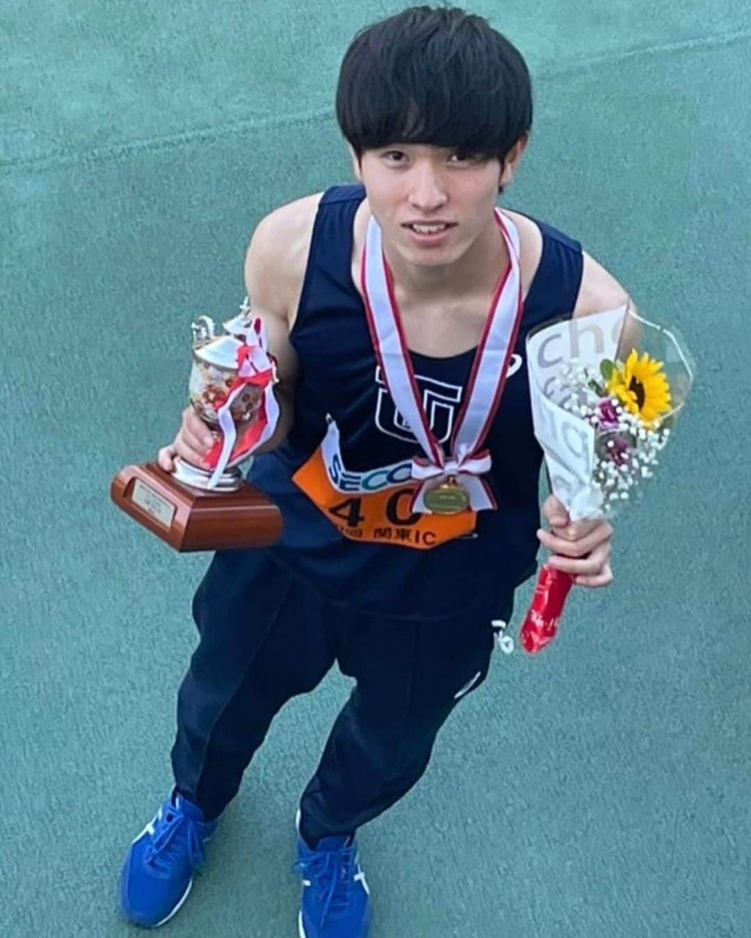 鈴木碧斗のインスタグラム：「関東インカレ 200m 20.52(+4.1) 🥇 4×400mR 3.07.75 🥇 個人でもマイルでも優勝出来て嬉しかった。初タイトル☺︎」