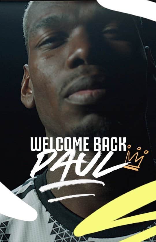ポール・ポグバのインスタグラム：「𝗜𝗧'𝗦 𝗢𝗙𝗙𝗜𝗖𝗜𝗔𝗟! @paulpogba is 🔙 in ⚪⚫🤩  #PogBackToBack」