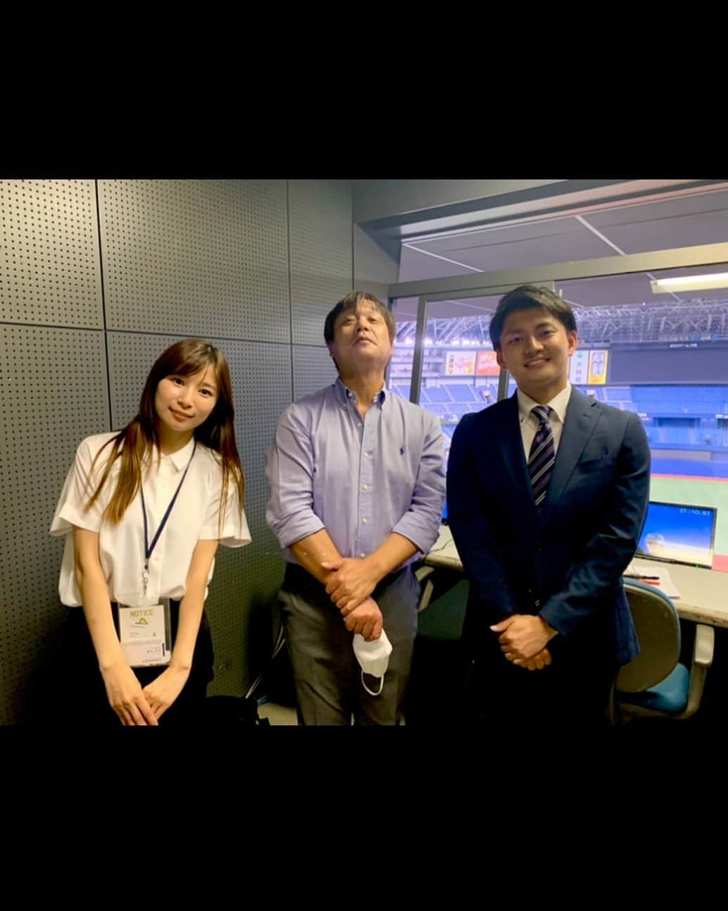 山本大貴さんのインスタグラム写真 - (山本大貴Instagram)「. オリックスバファローズ対千葉ロッテマリーンズ プロ野球の実況デビューしました！⚾️  小中高野球部の私にとって幸せな時間。 １つ夢が叶いました！  これからまた野球の魅力を伝えられるように頑張ります！  解説は#小川博文 さん リポーターは#竹村美緒 さん ありがとうございました！  写真撮影時のみマスクを外しています。  #カンテレ #プロ野球」7月12日 17時26分 - daiki_yamamoto_ktv