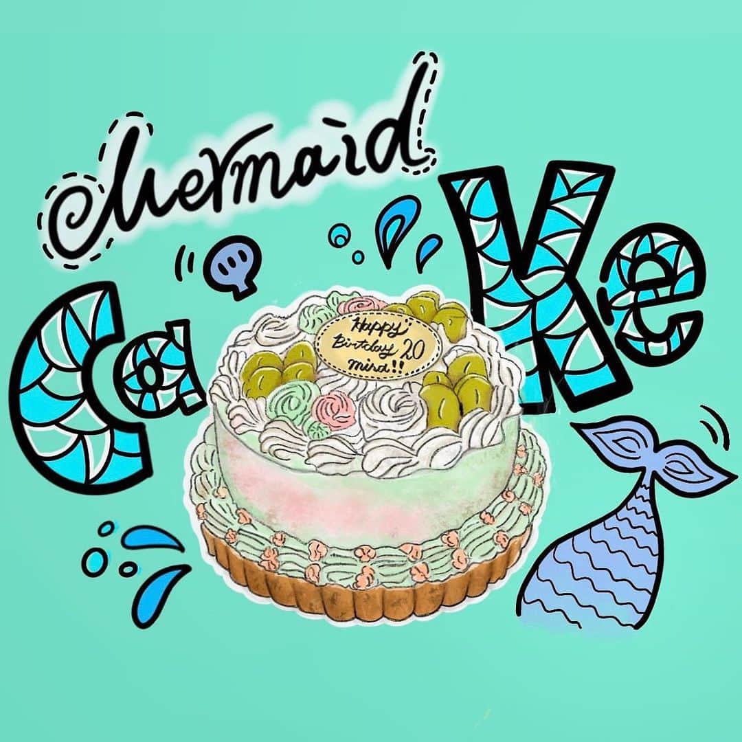 ミルさんのインスタグラム写真 - (ミルInstagram)「ちゃちゃーん！（？） ⁡ 4月のお誕生日に自分へのプレゼントとして買ったiPad Air5で書いたオリジナルケーキ🎂✏️ アプリはプロクリエイトです！(^^) ⁡ 【Mermaid cake🧜‍♀️🫧】 これは去年のミナのお誕生日に作ったケーキでピンクとグリーンをイメージで作ったの🤍 ⁡ 1年前だけど...作り方もデザインも全部思い出せるとっても特別🥺 やっぱり友達へ作るケーキって思い入れが違うそして自分の熱量も全く違うのね😂💕 ネームプレート書くときは必ず手が震えるからその緊張感もとっても好きな部類です(^^)笑 ⁡ これからも沢山イラスト描いていくので是非楽しみにしていてくださると嬉しいです🥰💕 また新しい趣味が増えた最高の気分🥹 ⁡ ⁡ ⁡ ⁡ ⁡ ⁡ #おうち時間 #スイーツ好きな人と繋がりたい #카페#귀엽다 #귀엽다그램 #카페스타그램#スイーツ女子 #お菓子作り記録  #ミルカフェ☕️🍃 #オリジナルケーキ #ケーキ作り #誕生日ケーキ #センイルケーキ #バースデーケーキ #誕生日プレゼント#オーダーケーキ#birthdaycake #ショートケーキタルト#誕生日サプライズ #韓国ケーキ#マーメイドケーキ#イラスト#イラスト好きな人と繋がりたい #イラストグラム #ipadair #procreate」7月12日 21時24分 - ____tkym_m____