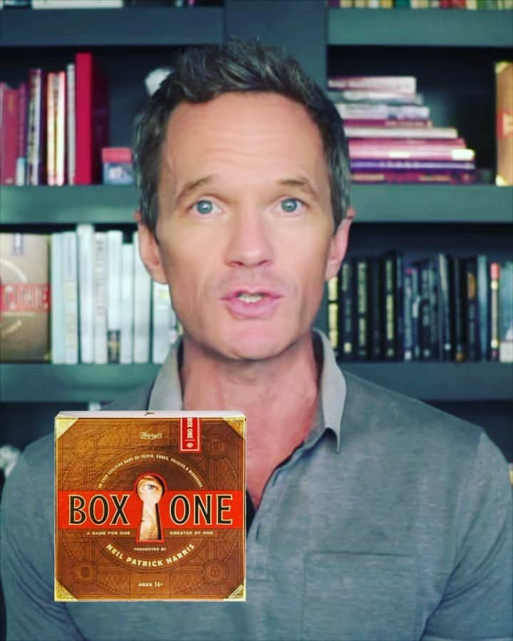 ニール・パトリック・ハリスのインスタグラム：「💥 Box ONE is a board game / escape room / epic puzzle adventure created by my brain molecules. It’s OFFICIALLY rolling out in @Walmart stores across America - and I’m officially PUMPED for you to play it. Visit your local Walmart store today to acquire. And let the game… begin! @theory11」