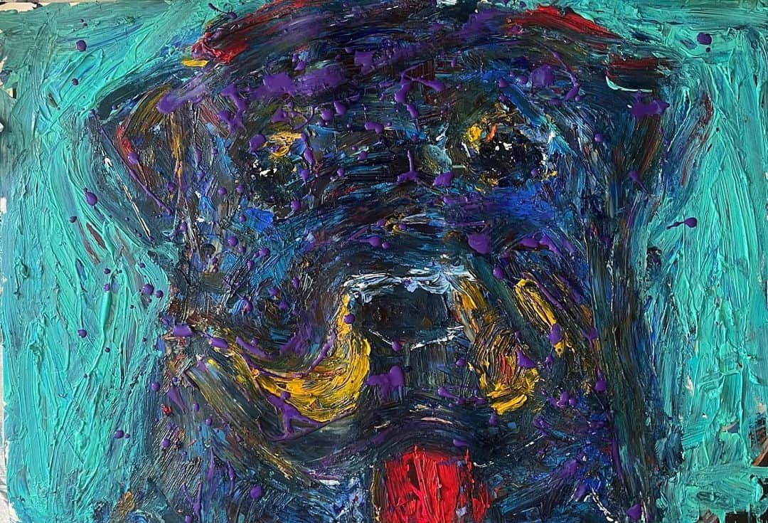 ニコラス・ブレンドンさんのインスタグラム写真 - (ニコラス・ブレンドンInstagram)「Cyrus…a work in progress. 🐶  #AcrylicPainting #OriginalArt #DogPainting #DogsOfInstagram」7月13日 7時48分 - nicholasbrendon