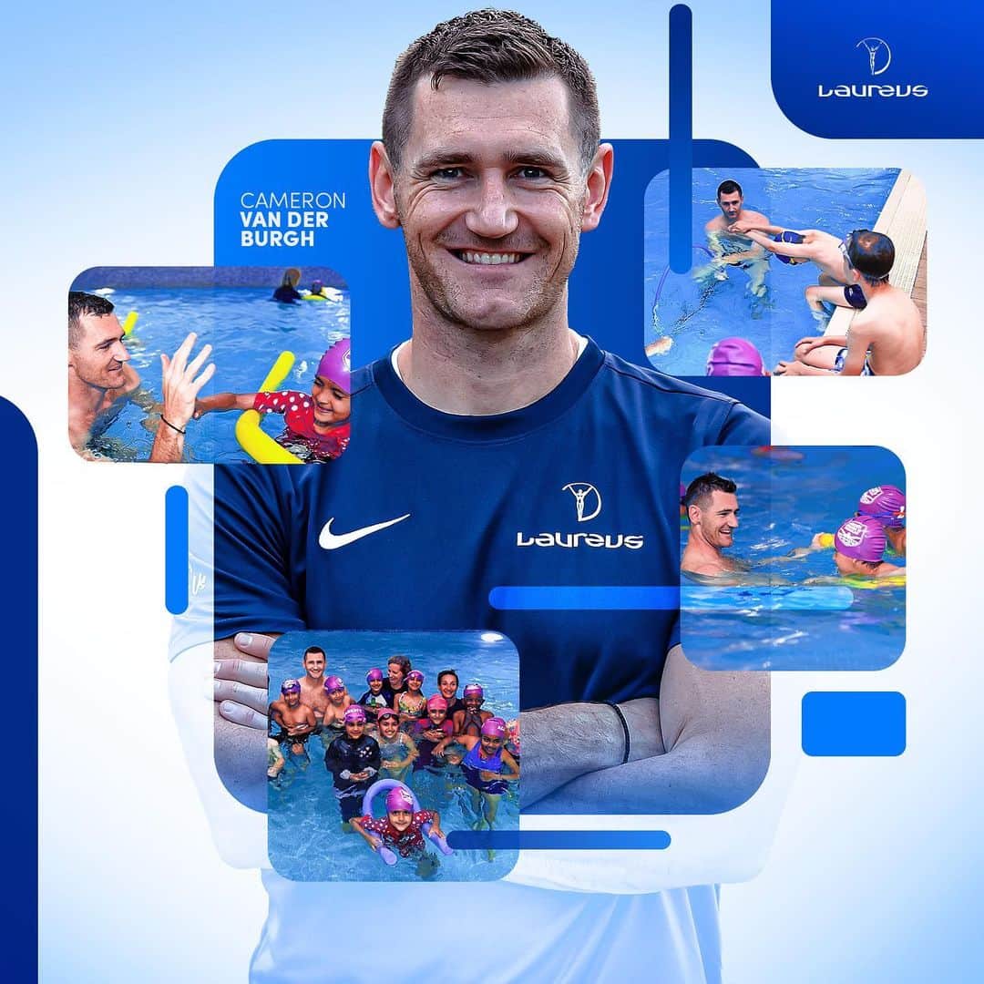 キャメロン・ファンデルバーグのインスタグラム：「💬 "It means a lot to us ambassadors to get out and see the programmes that these guys are doing out in the communities. These leaders are relentlessly doing all the work"  @olympics gold medallist and Laureus Ambassador, @cameronvdburgh paid a visit to the @hounslowcouncil Swimming club to see the fantastic work being carried out to provide children and young people with access and opportunity in the pool 🏊‍♂️」