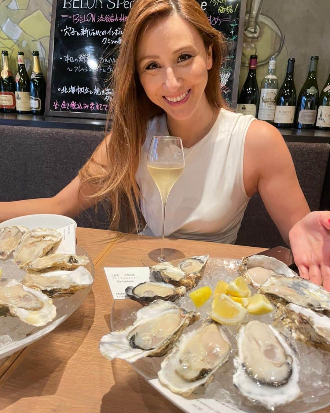 道端カレンのインスタグラム：「大好きなオイスター😘 久々にシャンパンも🥂」