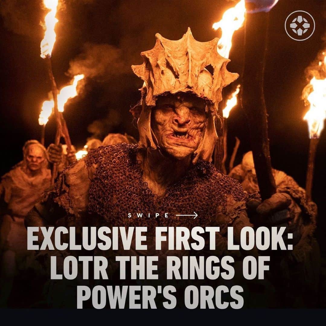 ジェフ・ベゾスのインスタグラム：「Looks like meat’s back on the menu, boys!  We have the exclusive first-look photos of the Orcs from The Lord of the Rings: The Rings of Power from @lotronprime  Repost from @igndotcom」