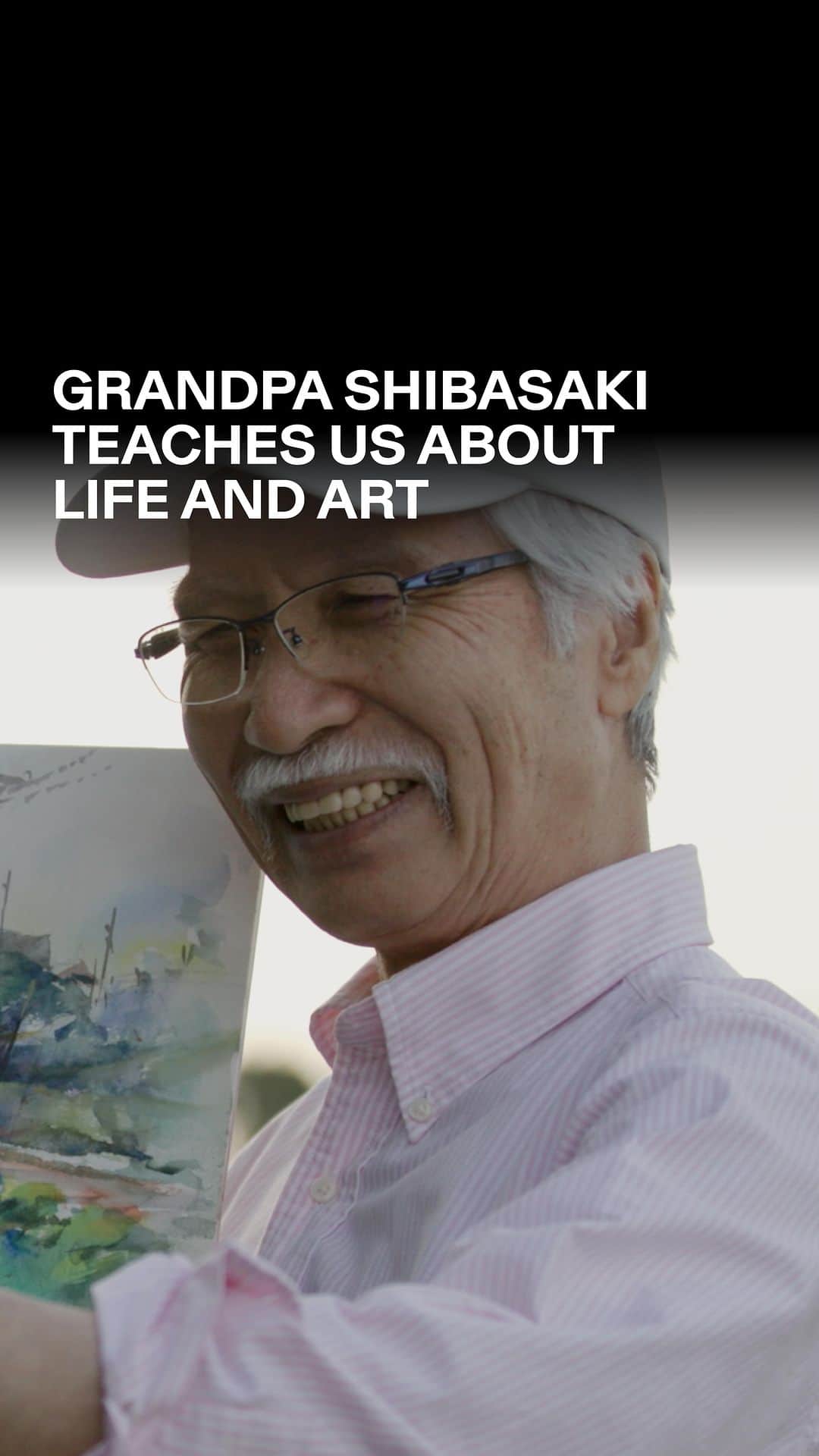 柴崎春通のインスタグラム：「Harumichi Shibasaki (@shiba_watercolor ) is more than a regular painter.   Through each brushstroke and youtube upload, he heals the hearts of his 1.4 million subscribers.   These life lessons were hard-earned through his own life, when as a young painter he faced a serious creative rut and hard past after WWII, but he never gave up.   Seeing each watercolor as a battle, he courageously picks up his paintbrush and cheers us on to tackle our own battles, and in the process gained millions of adoring fans who look up to him as a grandpa.」