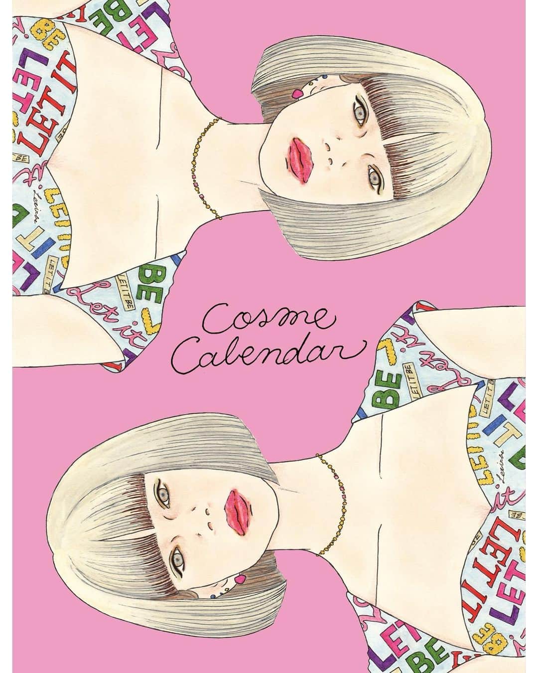 マエガミマミのインスタグラム：「雑誌MAQUIA 8月号💄 本日発売。 COSME CALENDARページイラスト @maquia.magazine  #MAQUIA_COSMECALENDAR」