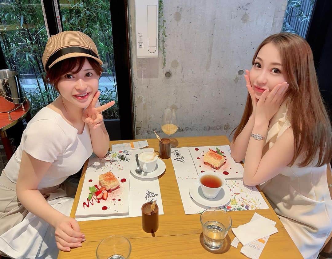里美ゆりあのインスタグラム：「お昼からお腹いっぱい♡  楽しかった♡  #lunch」
