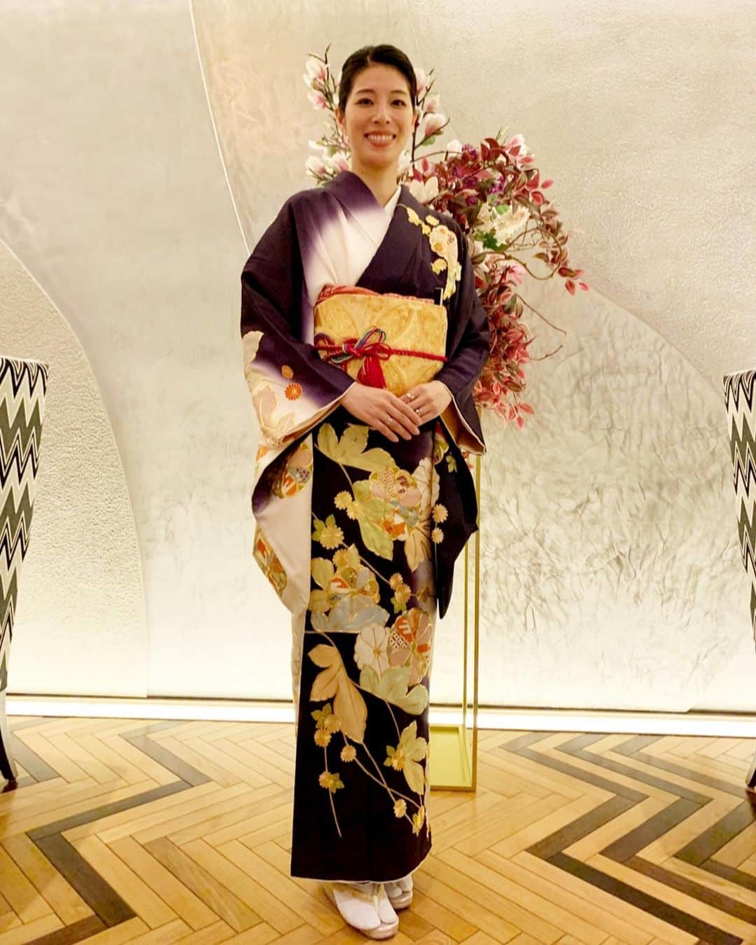 日高大地のインスタグラム：「披露宴にはお着物で参列させていただきました👘 今回は帯をちょっとだけ変わり結びに😊」