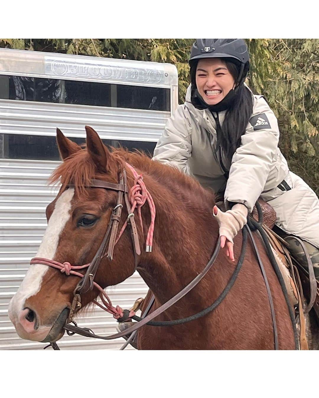 Anna さんのインスタグラム写真 - (Anna Instagram)「My favorite castmate from the set of Shogun♥️  The crew would joke that anytime I went missing, they’d look for the horses or crafty (where I’d be getting apples for the horses). Wasn’t really a joke though.  A big thank you to the Jamie and his team for everything they taught me and always letting me come hang out. I’ll miss you Deucie poo🤎  とても懐っこくて、自分の紐を解いちゃう頭の良さを持ちながら、公園で遠くに人が見えたらびっくりして動かなくなっちゃう面白い性格のドゥース。 いっぱい幸せ分けてくれてありがとう。私のこと忘れないでね🥹」6月26日 9時04分 - annasawai