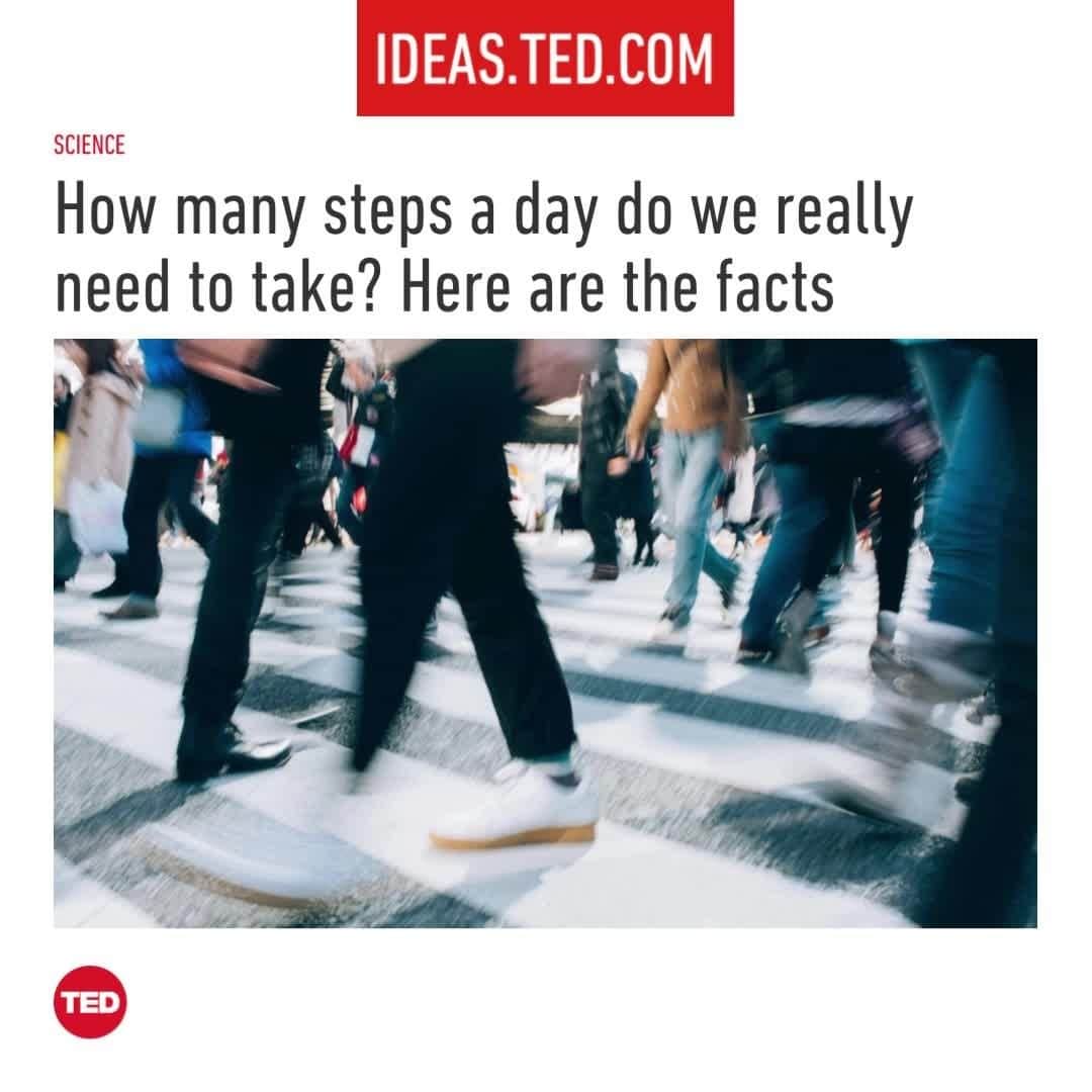 TED Talksのインスタグラム：「Hint: it's not 10,000. Like many of us, @DrJenGunter, host of the TED Body Stuff podcast, wanted to increase her mobility and improve her health through light exercise each day. So she looked into the benefits of walking — and was surprised by what she found. After exploring the walking habits of different cultures, sexes and ages — she realized the right number differs for everybody! But the most important thing? Moving regularly! And to help her reach her goals, she thinks of it like finding money. "Because even some exercise is always good for me … just like found money," she said. Want to know more about how many steps you should aim for? Visit the link in our bio to find out!」