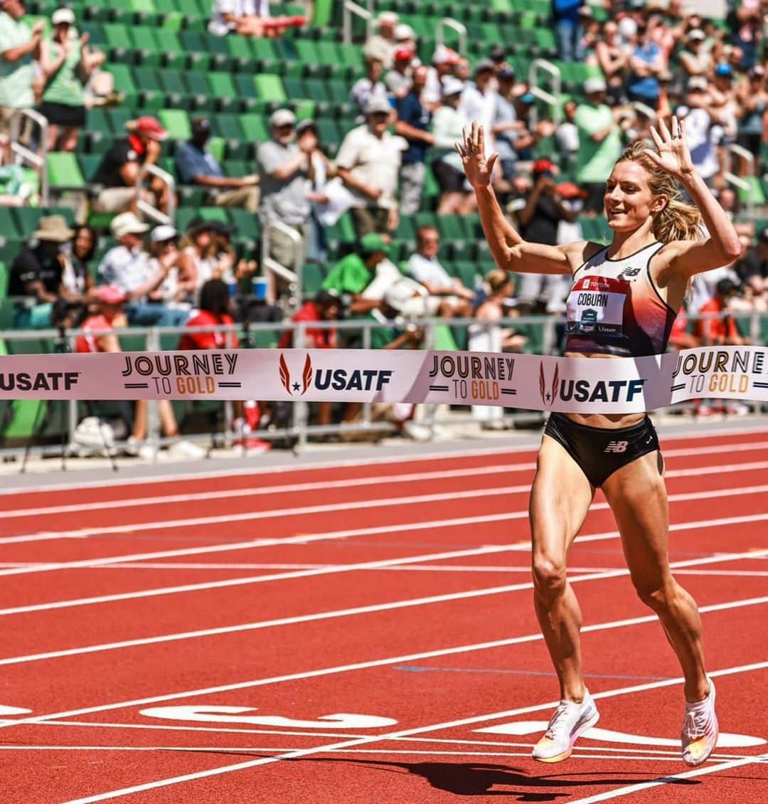 エマ・コバーンのインスタグラム：「Number 10.  10th US Championship Gold today. #usatf #teamnb #teamboss (pic @justinbritton)」