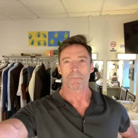 ヒュー・ジャックマンのインスタグラム：「Sorry I can’t be in Sydney to meet you in-person Claire. So I thought I’d surprise you with this video. Thanks for supporting me and liking my movies. Sending you lots and lots of love. xx @down_syndrome_australia」