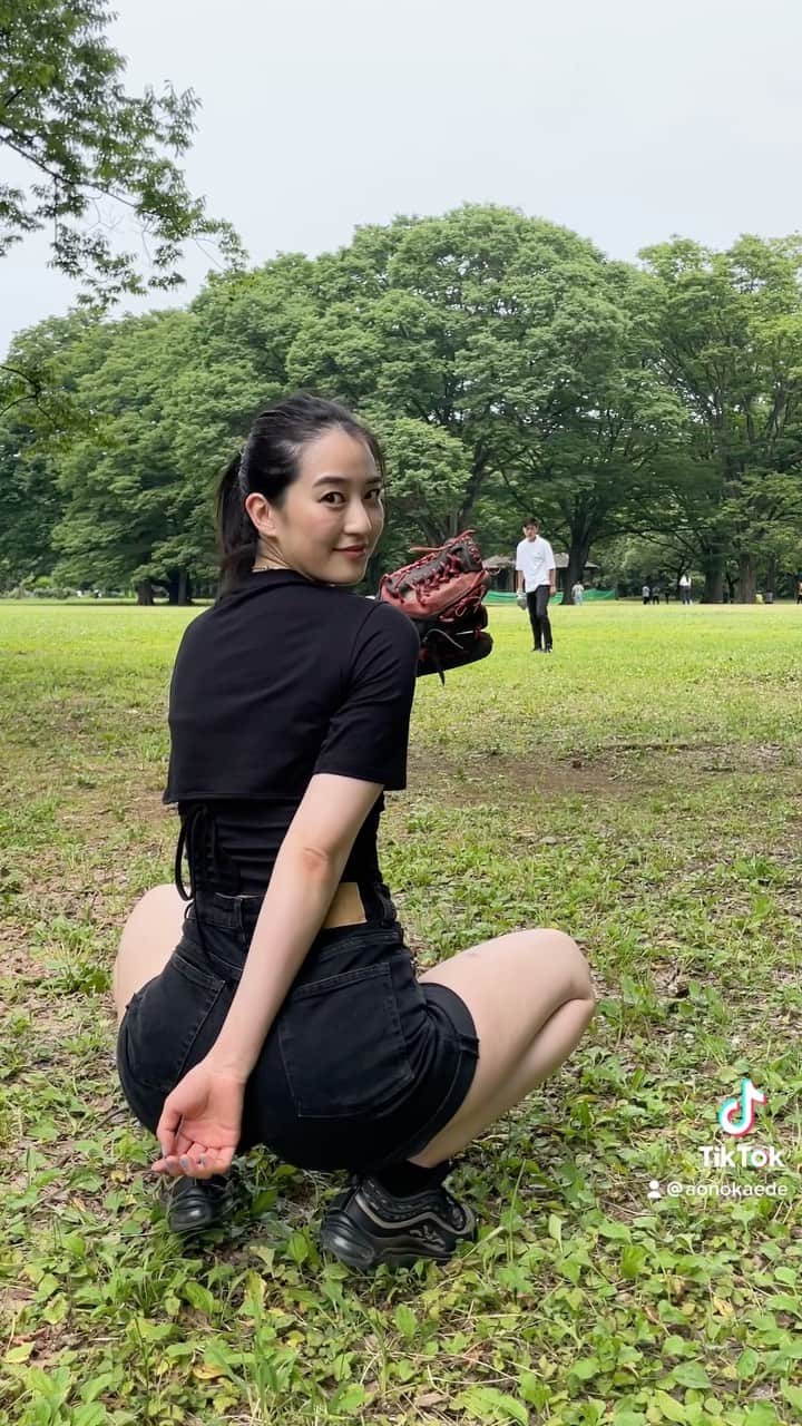 青野楓のインスタグラム：「たまに#野球女子 ⚾️ 初キャッチャー楽しかった！  #野球#baseball#야구#棒球##bóngchày」