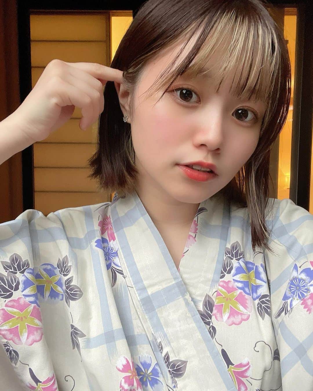 のインスタグラム：「おやすみなさい  #鹿沼亜美#あみまるのいる生活#温泉#箱根#温泉旅行#箱根旅行 #浴衣」