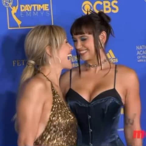 ステイシー・ハイダックのインスタグラム：「Best date ever!!!❤️49th Daytime Emmy’s! Red carpet moments with my daughter!!!🥰👑❤️. Love & Light! Xoxo 💋」