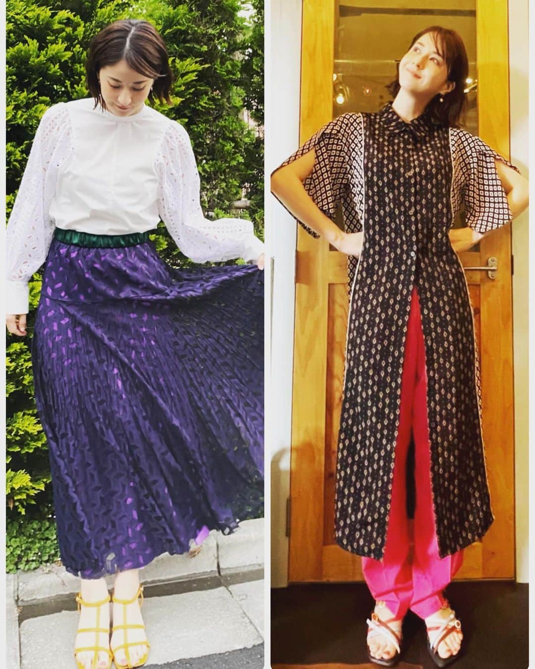 松本若菜のインスタグラム：「美食ファンファーレでの衣装たち！  毎回、伺うお店のコンセプトだったりイメージだったり店内の様子だったりで衣装を決めています(^^)  そんな私の名は 宇間伊代(うまいよ)  これからもどうぞよろしくお願いいたします。  衣装たち、それぞれタグ付けしてます🫶」