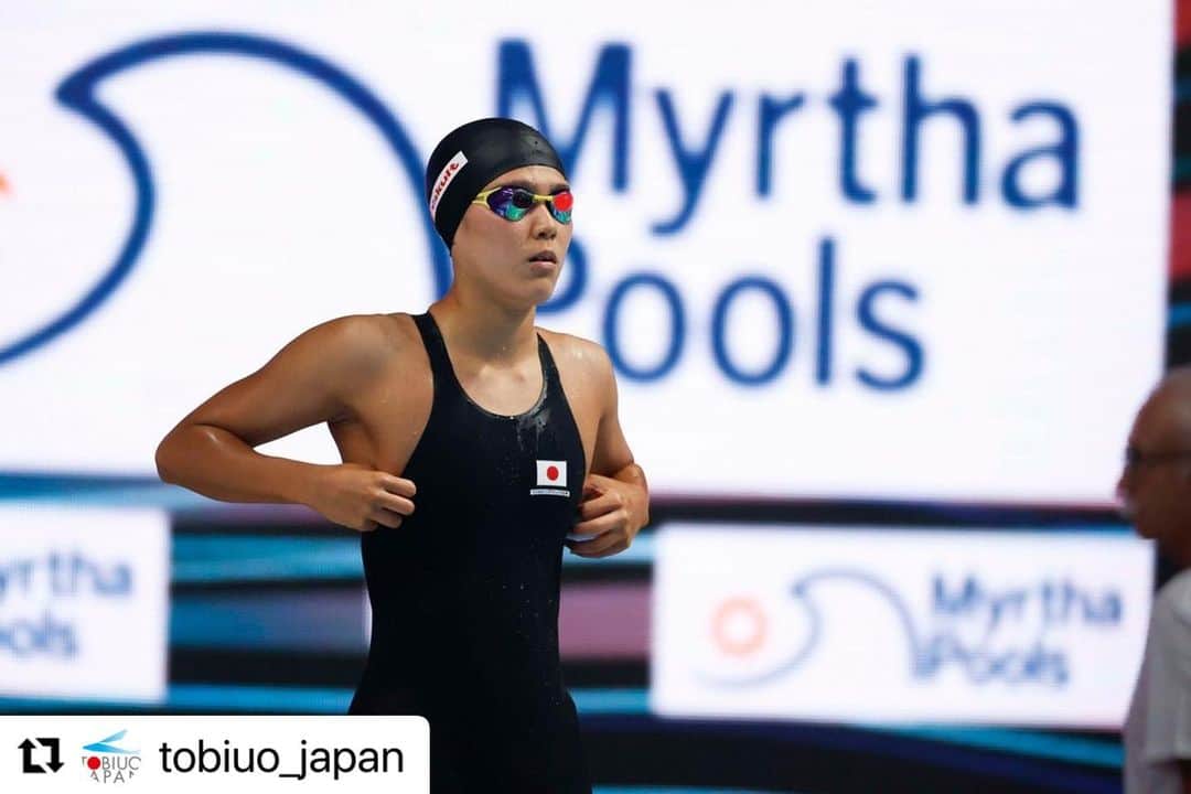 小堀倭加のインスタグラム：「. 世界水泳が終わり、帰国しました！ . 400m Fr  11位 4×200m FR  8位 自分の泳ぎができず不甲斐ない結果で終わってしまいましたが、もっと強くなりたいと思えた試合でした。 . いつも応援、サポートありがとうございます！！ @centralsports_athlete  @speedo_japan  @view.japan  . 次に向けて、また頑張りたいと思います。 応援ありがとうございました！  #Repost @tobiuo_japan with @use.repost ・・・ #FINA World Championships  #トビウオジャパン #tobiuojapan #swimming #JASF #makehistory #競泳 #photkishimoto @photokishimoto」