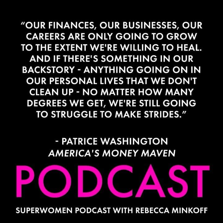 レベッカミンコフのインスタグラム：「After becoming successful in the real estate world in her 20’s, @seekwisdompcw hit a real low point in her life for several years. It wasn’t quick and it wasn’t easy, but Patrice knew that with her entrepreneurial background and her understanding of finances she could reinvent her career, going from the doldrums of a recession to becoming “America’s Money Maven.” She is now a sought-after author, speaker, consultant, and financial expert looking to redefine the way we consider wealth. Tune in to todays episode to hear how Patrice’s journey to wealth started with a mindset, not with money.」