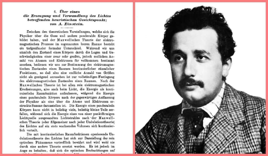 アルベルト・アインシュタインさんのインスタグラム写真 - (アルベルト・アインシュタインInstagram)「1905 is referred to as Einstein's "Miracle Year" because he wrote four papers that revolutionized physics. The first one, pictured here, is about the photoelectric effect. It laid the groundwork for the century's greatest technological advances – including consumer electronics, motion detectors and fiber optic cables. “Every photoelectric cell can be considered one of his intellectual grandchildren,” noted one Einstein scholar.」6月28日 22時48分 - alberteinstein