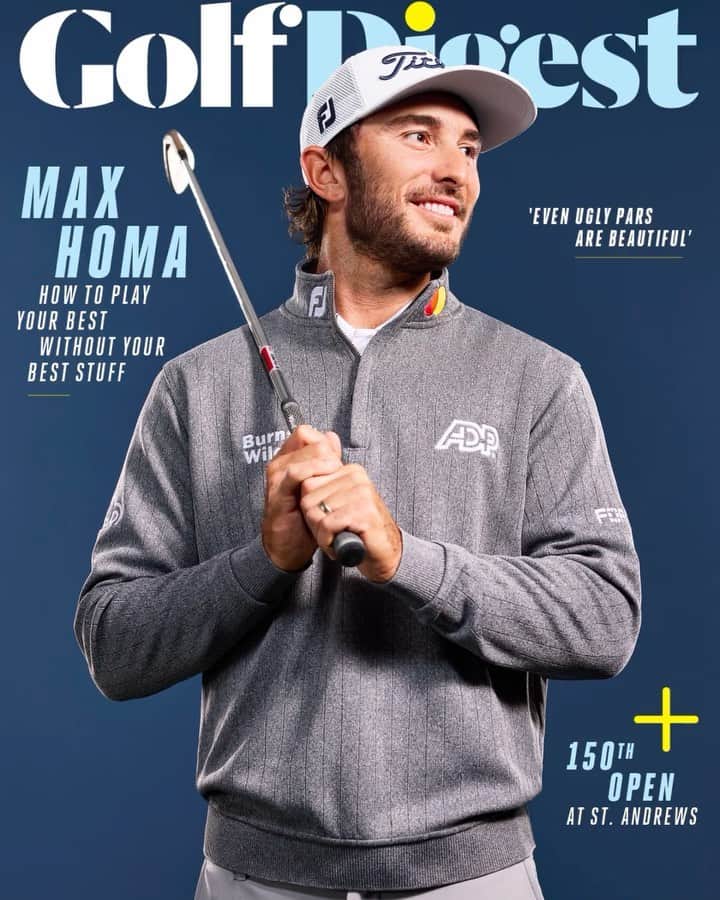 マックス・ホーマのインスタグラム：「Four-time PGA Tour winner @Max.Homa is our latest cover star! 🔥 The @ElijahCraig ambassador shares his tips for playing your best without your best stuff at the link in our bio. (📷:@JensenLarson for Golf Digest)」