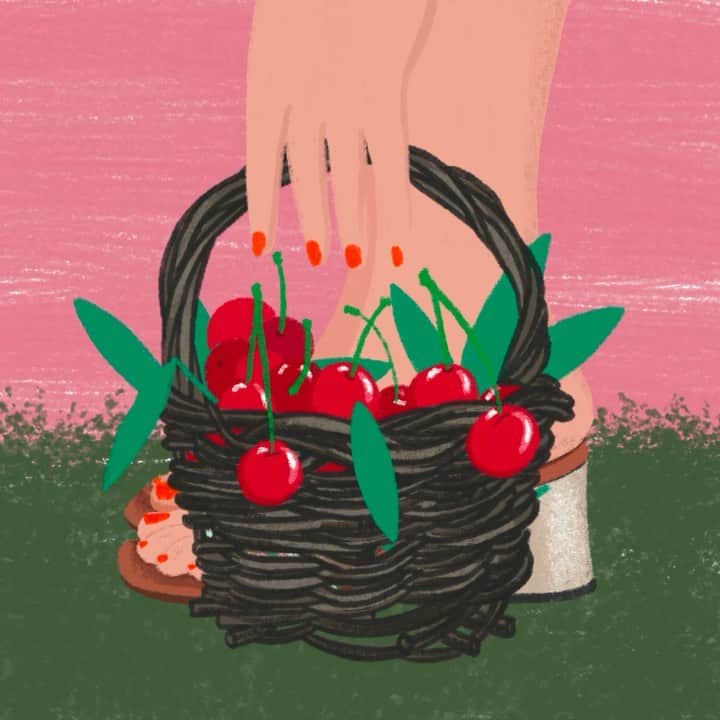 のインスタグラム：「Wearing style LINARES on a sweet summer day 🍒 What Chies are you wearing this Summer? Up to 35% off in selected styles at chiemihara.com . Illustration by @zurlinaaa 💕 . . #ilovemychies #chiemihara #chie #chiemiharashoes #womanshoes #designershoes #madeinspain #shoesmadeinspain #shoesaddict #shoesareagirlsbestfriend #shoesshoesshoes #shoeslover #dreamshoes #illustration #illustrationartists」
