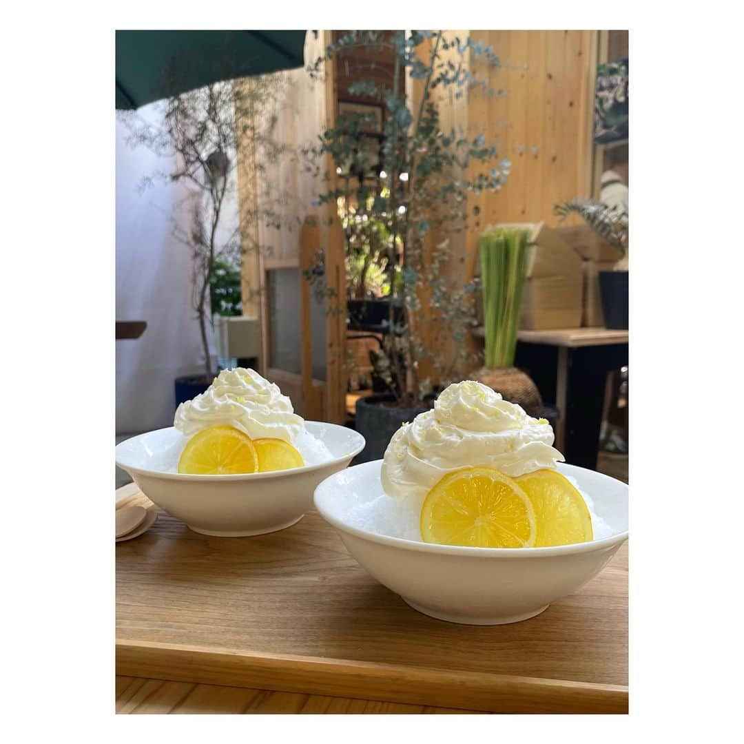 山本里咲のインスタグラム：「今年初かきごおり🍧  甘酸っぱくてさっぱりしてて、 リフレッシュされました🌟」