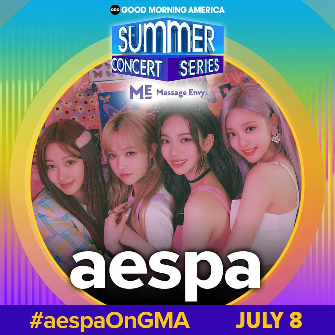 aespaさんのインスタグラム写真 - (aespaInstagram)「aespa opening Good Morning America’s Summer Concert Series on 8th of July! @goodmorningamerica #aespaOnGMA  #aespa #æspa #에스파  #GMA #GoodMorningAmerica #LifesTooShort #LTS #aespa_LTS  #Girls #aespa_Girls」6月30日 10時34分 - aespa_official