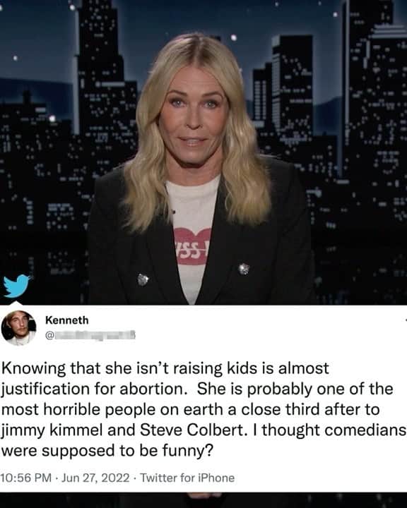 チェルシー・ハンドラーのインスタグラム：「@ChelseaHandler got one viewer to change his stance on abortion!」