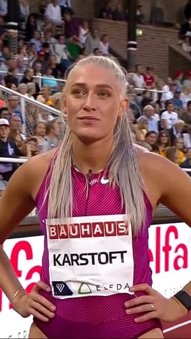 イダ・カーストフのインスタグラム：「First loss this season and no pb this time (🤪) but honestly I couldn't be happier with a third place in such a fast heat at yesterday's Diamond League! @bauhausgalan 💎」