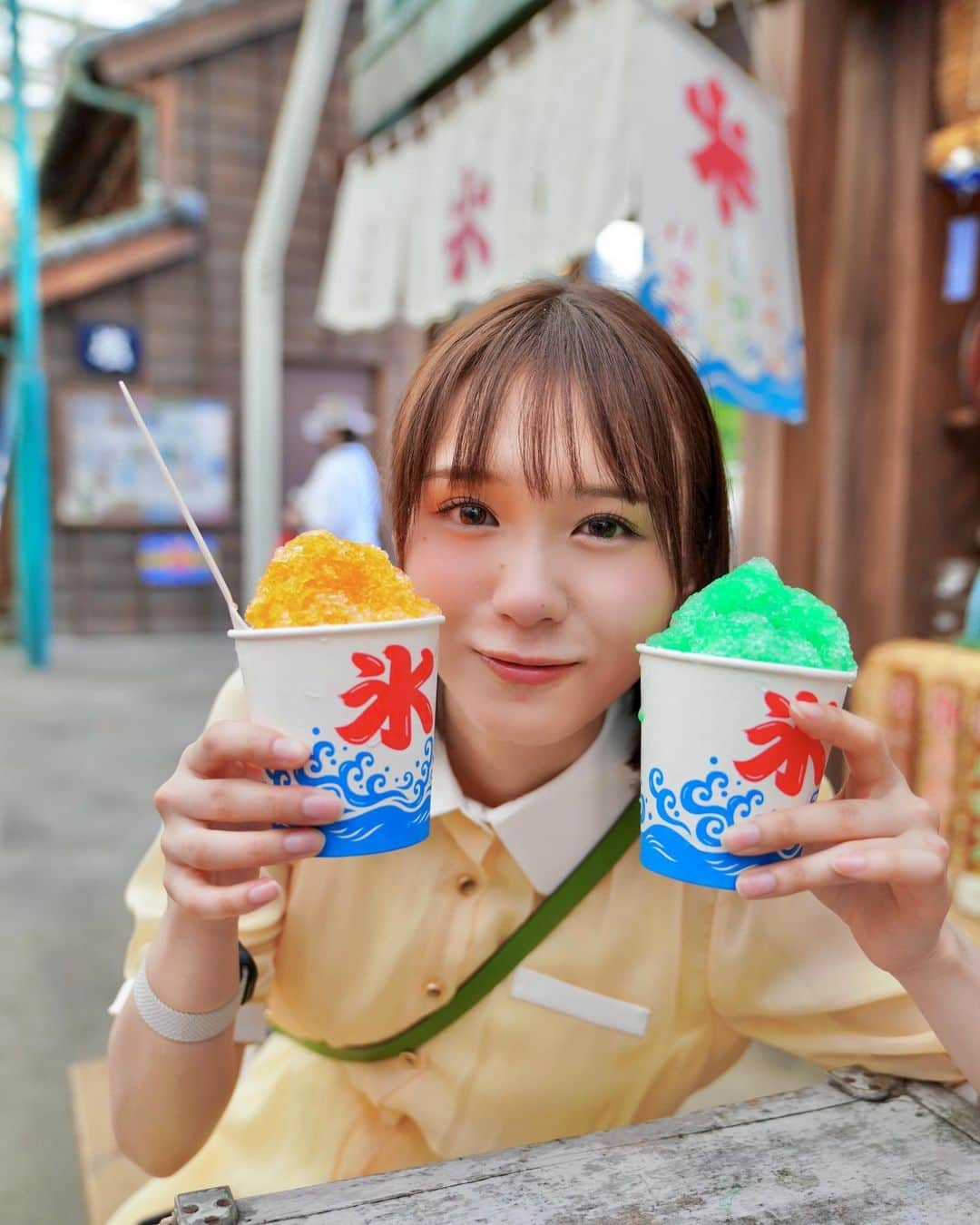 小倉七海のインスタグラム：「夏だね🍧 . . . #小倉七海 #ぐらたん #西武園ゆうえんち」