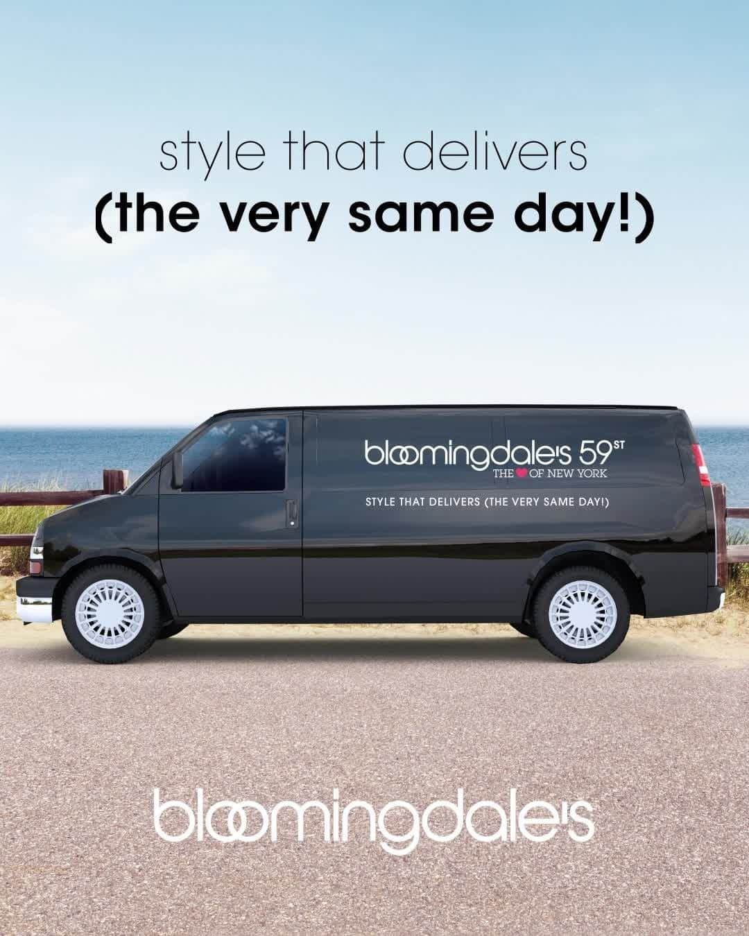 Bloomingdale'sのインスタグラム：「Honk if you see us! The #Bloomies59 van is making same-day deliveries throughout the Hamptons all summer long. 🚐 ☀️」