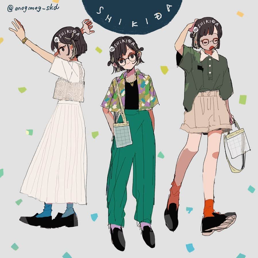 のインスタグラム：「お洋服いくつか通販したよ この夏着たいコーディネートめもめも  #illustration #art #イラスト #イラストレーター #イラストレーション #いらすとぐらむ #コーディネート #コーデイラスト #ファッション」