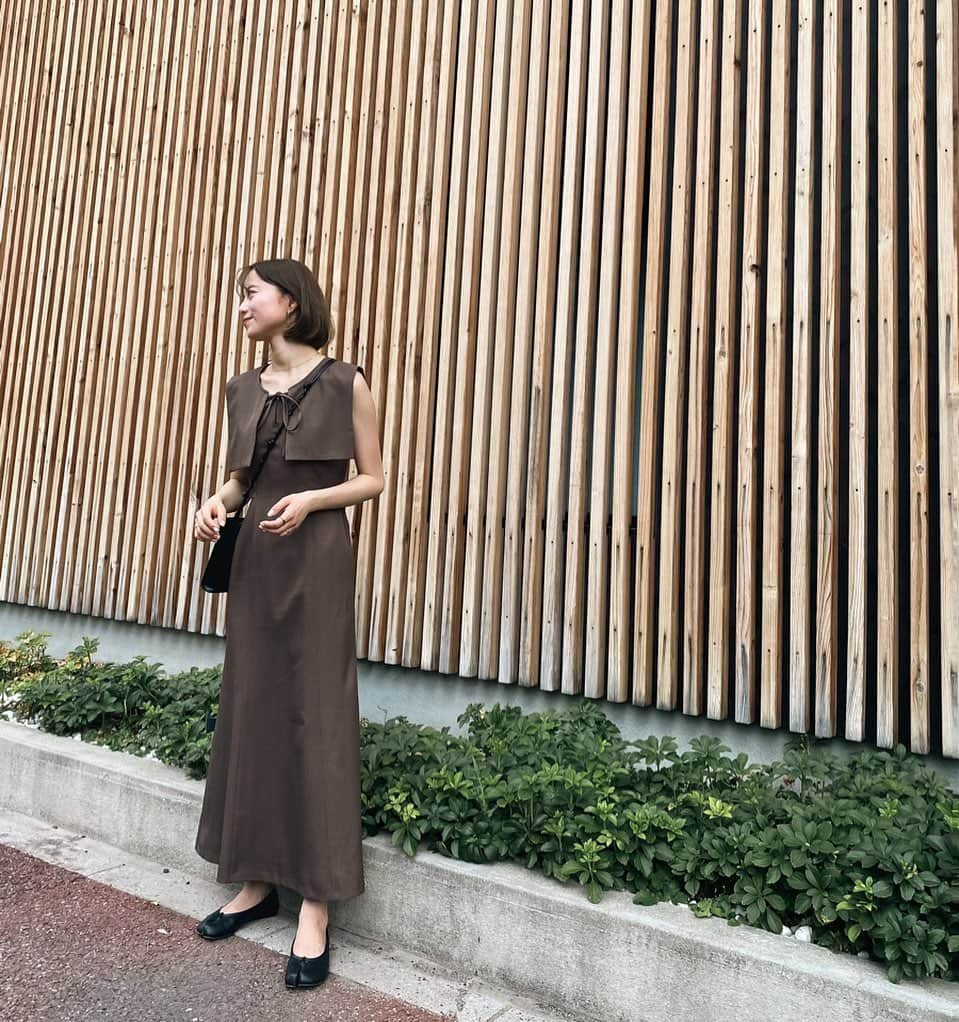 田中日菜さんのインスタグラム写真 - (田中日菜Instagram)「🧋🤎✨ . Dress @reurie_official  Shoes @maisonmargiela  Bag @jilsander  . . . #ootd#hina服#ワンピース」7月3日 21時14分 - hinap_17