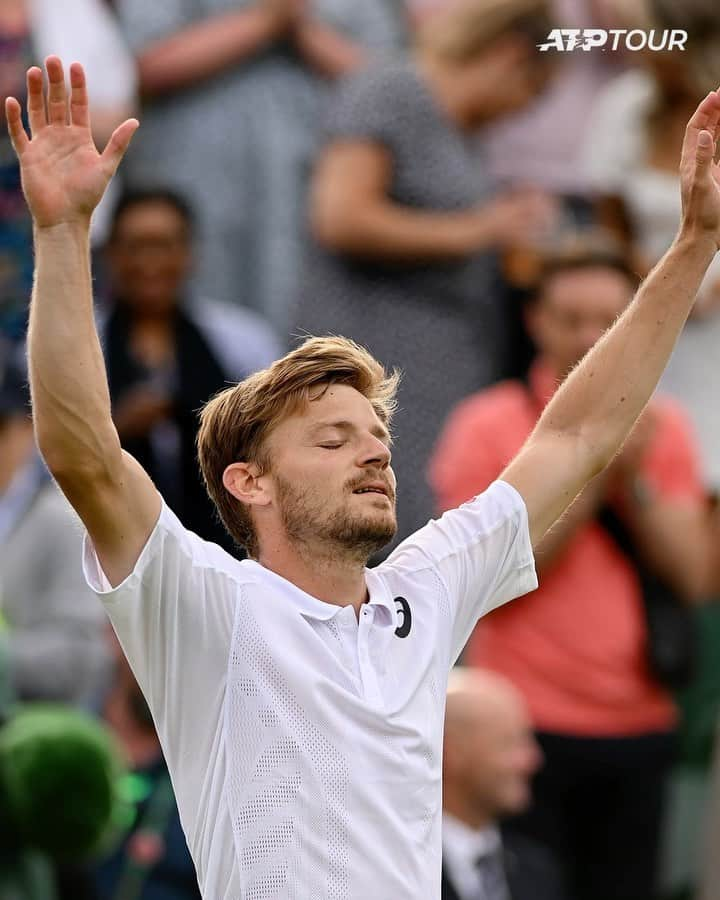 ダビド・ゴフィンのインスタグラム：「FIRST QUARTER-FINALIST OF THE DAY: @david__goffin 💪  @wimbledon | #Wimbledon」