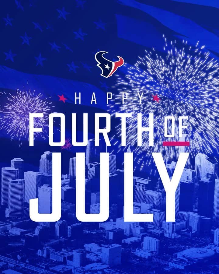 ヒューストン・テキサンズのインスタグラム：「Have a fun and safe holiday, H-Town 🇺🇸」