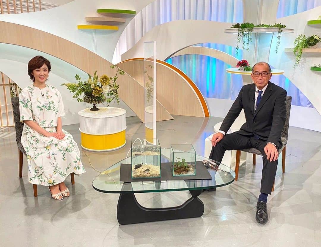 のインスタグラム：「明日の「池尻和佳子はトコワカ」ゲストはマリンワールド海の中道館長の中村雅之さんです🐬  今年も夜の水族館が始まります‼︎  館長が研究を続けてこられている「シロワニ」というサメの生態についても伺っています。  スタジオに可愛いゲストも登場です😍」