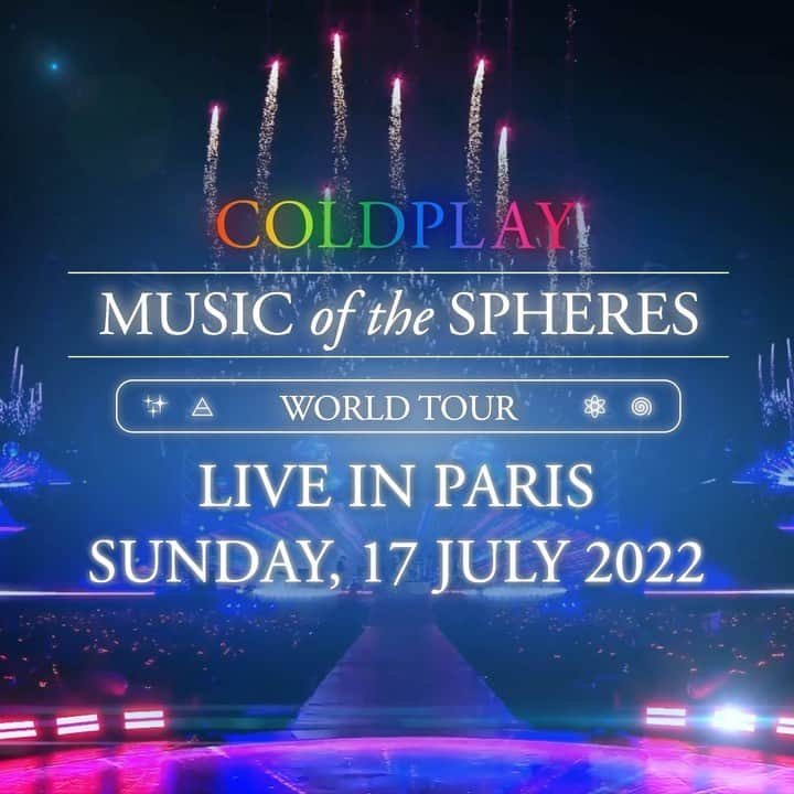 Coldplayのインスタグラム：「📣 LIVE AUDIO STREAM FROM PARIS  On Sunday 17 July, you can hear the band's full Paris Stade de France show for free through the official #MusicOfTheSpheresWorldTour app, presented by @sap.   📱 Download the app now via link in bio.」