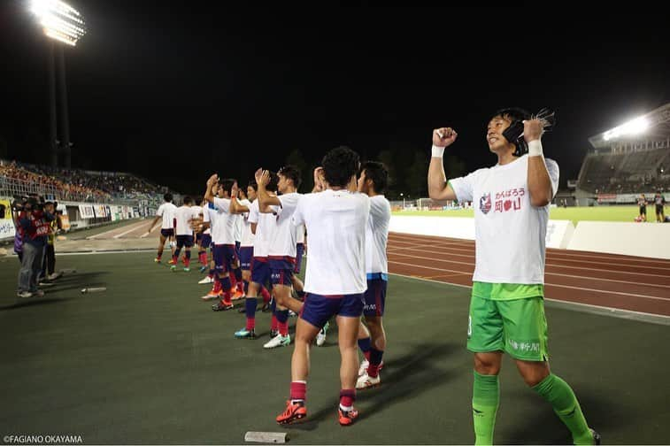 金山隼樹のインスタグラム：「西日本豪雨から4年。  今日は募金活動に協力して頂き、ありがとうございました！  みんないろんな想いを背負って今日の試合に挑み、全員で掴んだ勝利は本当に嬉しかったです！  これからも岡山の為に共に闘いましょう！  熱い応援ありがとうございました📣  #ファジアーノ岡山 #がんばろう岡山」