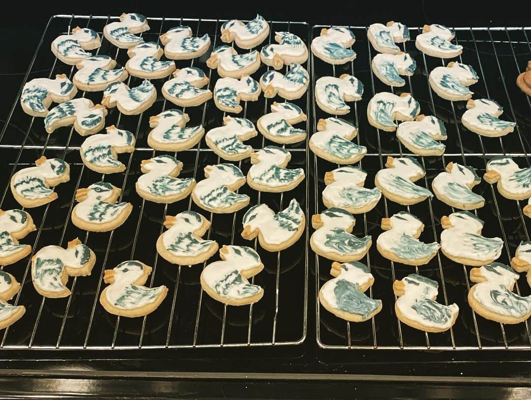 ケイ・パナベイカーさんのインスタグラム写真 - (ケイ・パナベイカーInstagram)「Despite having “baker” in my last name, I’m not very good at baking. It always takes me so long (about 6 hours to make these, not including the decoration) and they’re usually either under or over done. But these turned out so well!! My friend and I did these for our coworkers. Feel free to compare to our cookies from January 2016. I’d say our skills have gotten better. And the taste was fantastic! The icing consistency needed some work and didn’t have enough flavor, for my preferences. But it was good to sit, chat, and decorate our feelings.」7月7日 0時38分 - kaypanabaker