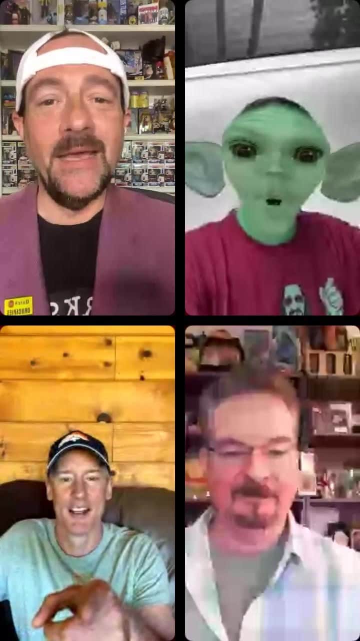 ケヴィン・スミスのインスタグラム：「The Clerk-y Boys present  An Intro to the @clerksmovie trailer! Featuring the old men of Clerks III - @jaymewes, @briancohalloran, #jeffanderson & @thatkevinsmith!」